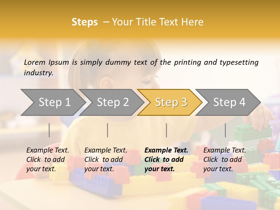 A Little Girl Playing With Legos At A Table PowerPoint Template