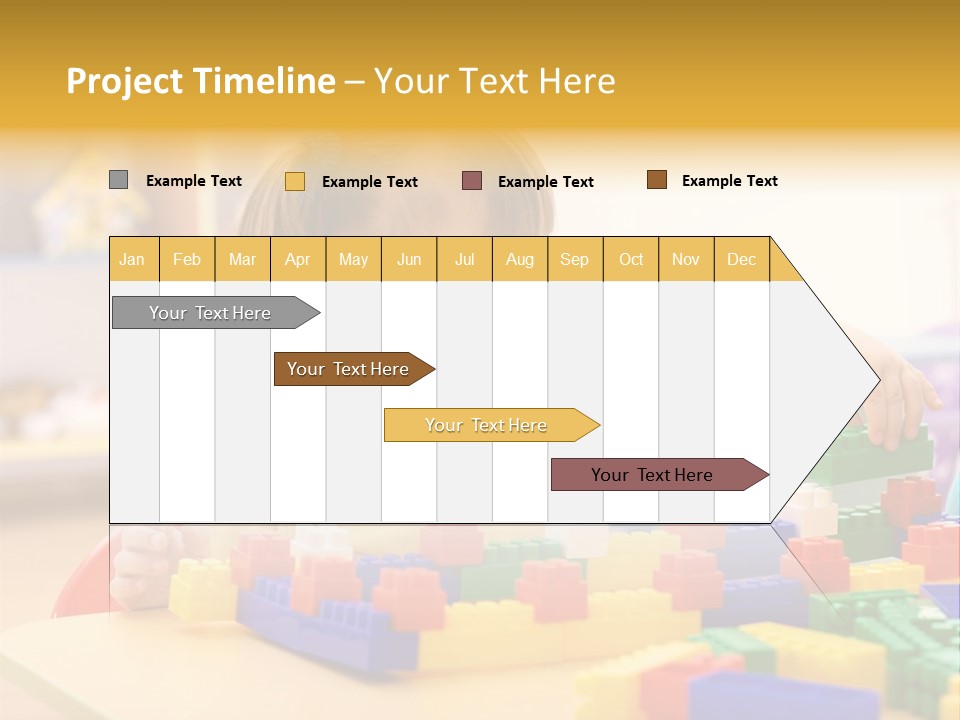 A Little Girl Playing With Legos At A Table PowerPoint Template