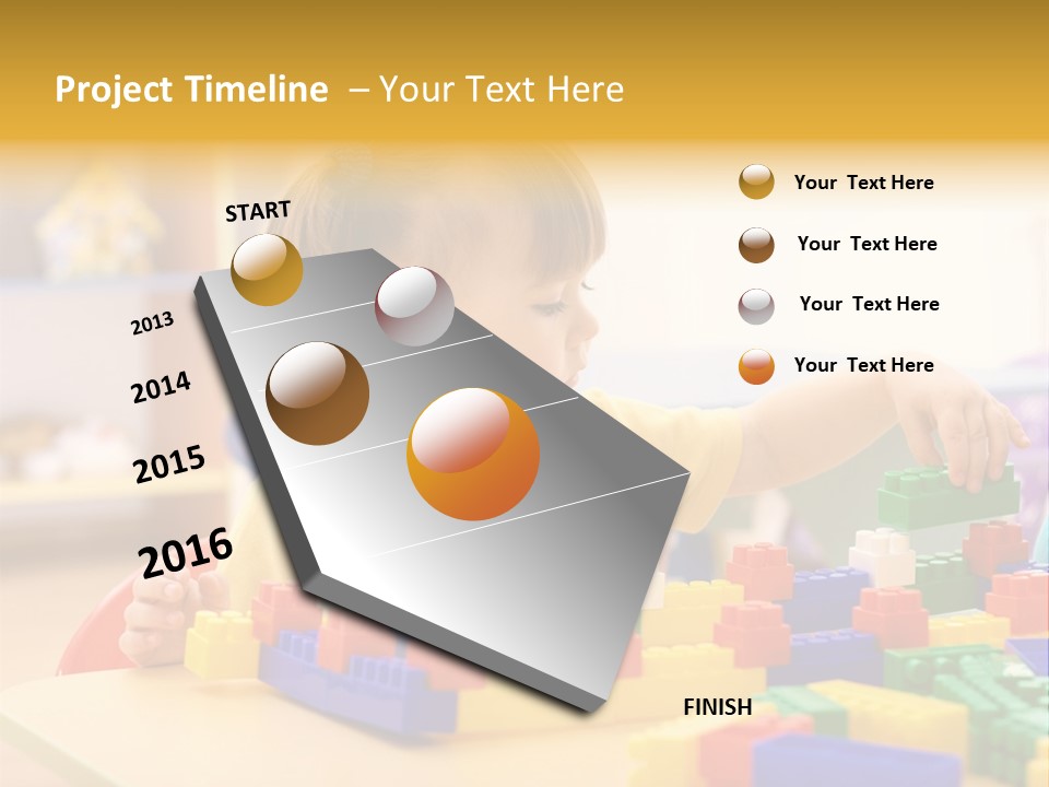 A Little Girl Playing With Legos At A Table PowerPoint Template