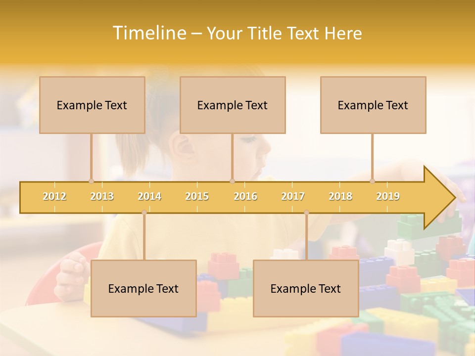 A Little Girl Playing With Legos At A Table PowerPoint Template