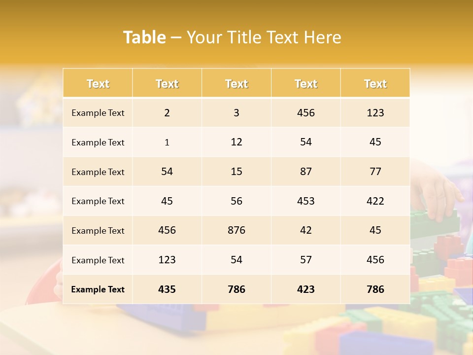 A Little Girl Playing With Legos At A Table PowerPoint Template