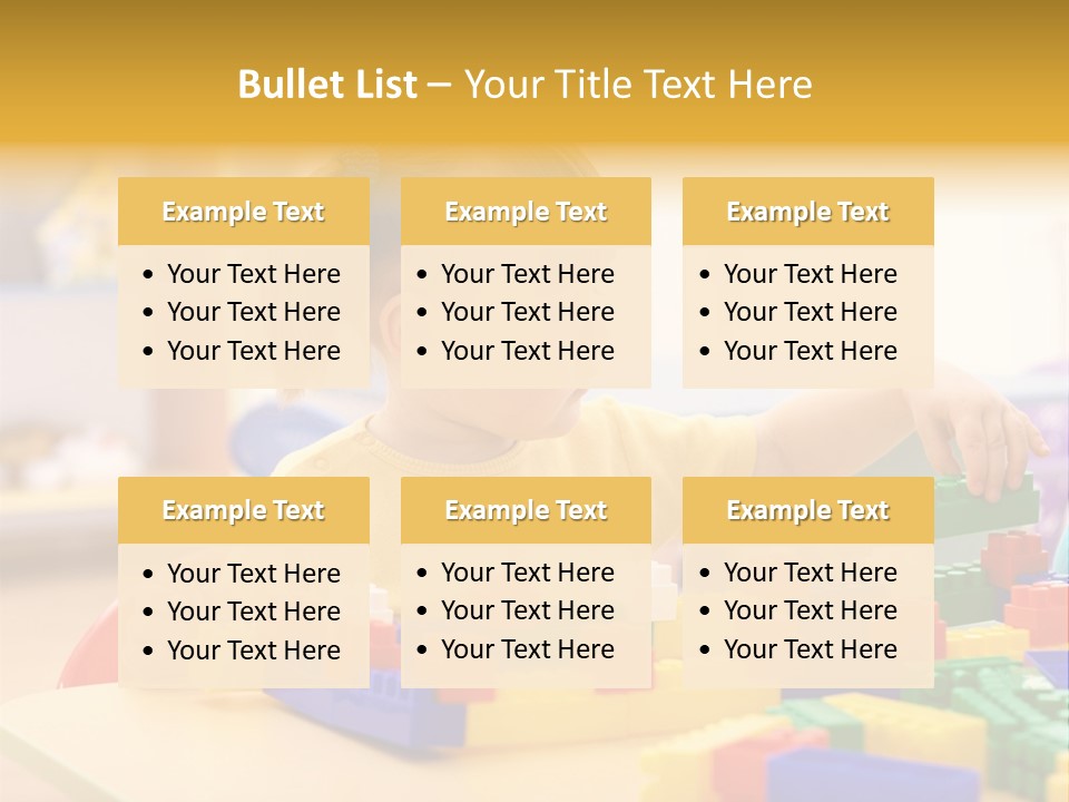 A Little Girl Playing With Legos At A Table PowerPoint Template