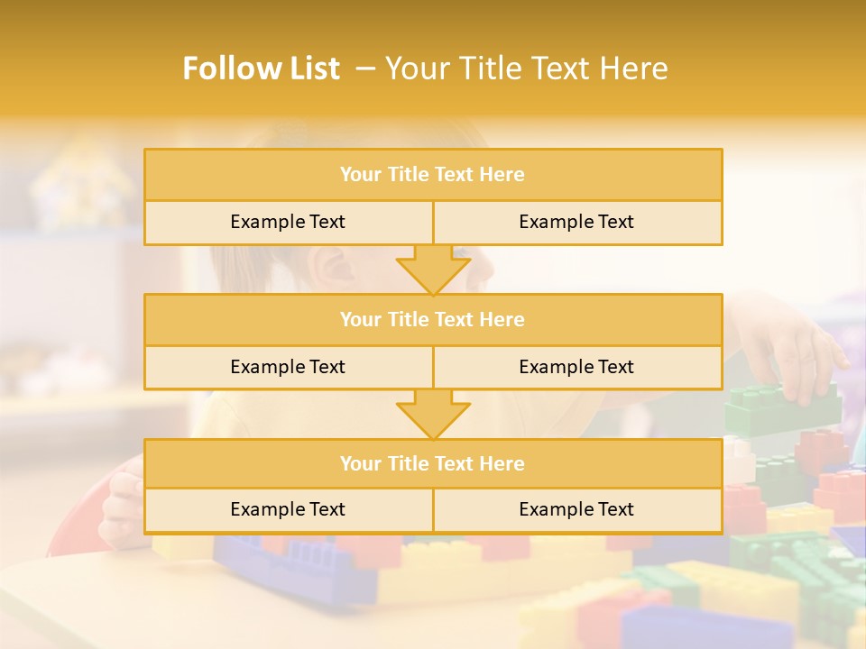 A Little Girl Playing With Legos At A Table PowerPoint Template