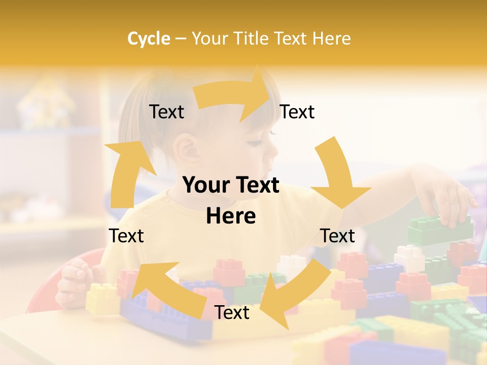 A Little Girl Playing With Legos At A Table PowerPoint Template