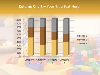 A Little Girl Playing With Legos At A Table PowerPoint Template