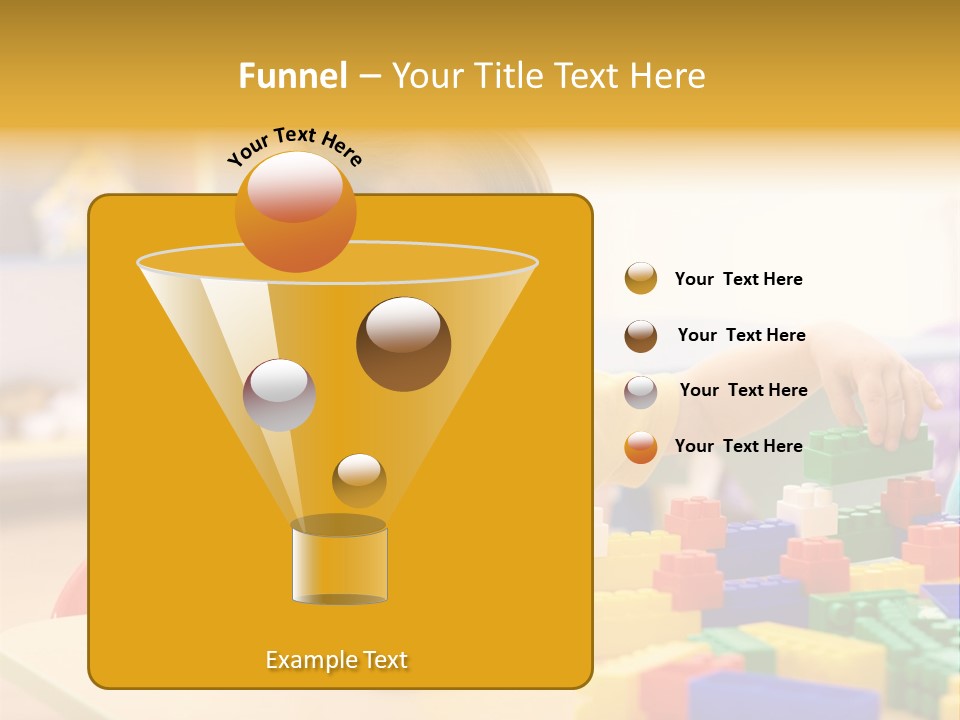 A Little Girl Playing With Legos At A Table PowerPoint Template