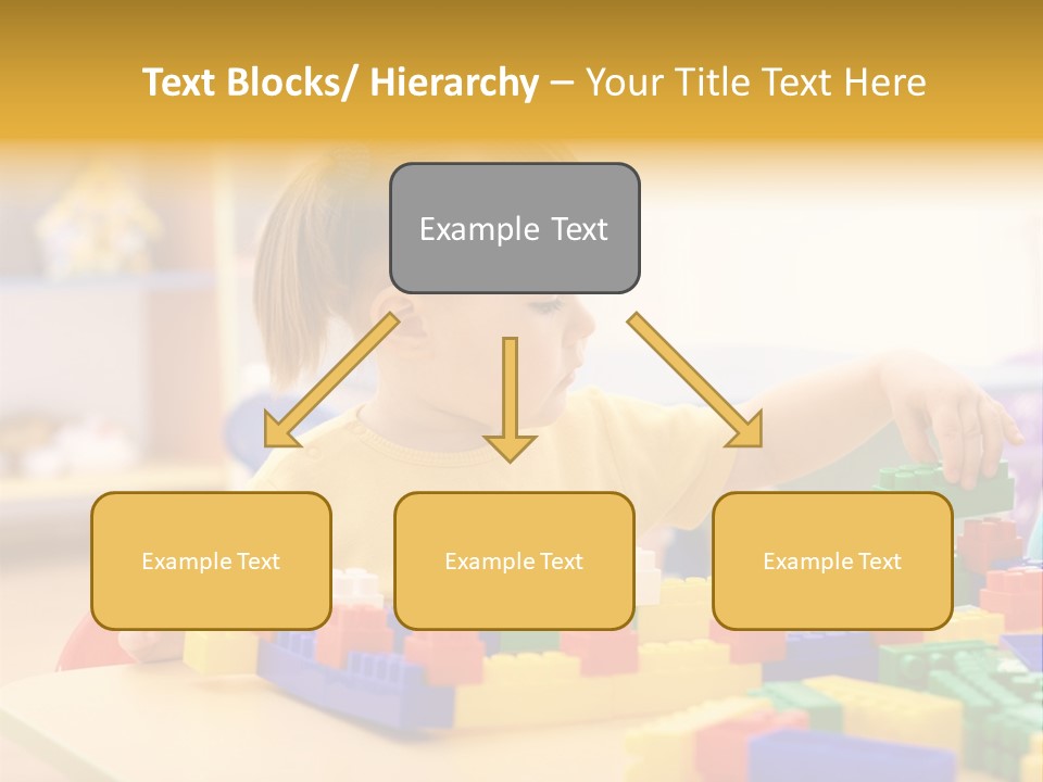 A Little Girl Playing With Legos At A Table PowerPoint Template