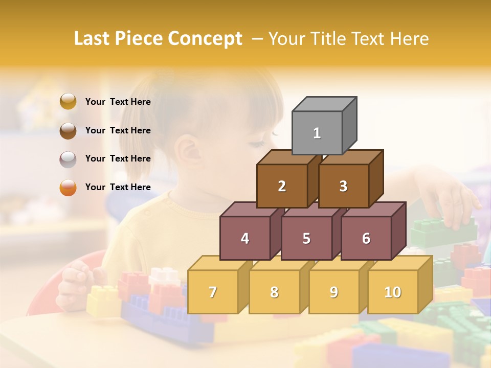 A Little Girl Playing With Legos At A Table PowerPoint Template