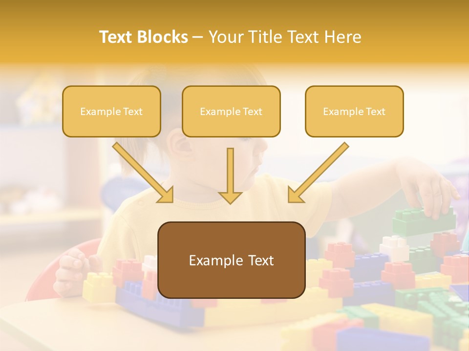 A Little Girl Playing With Legos At A Table PowerPoint Template