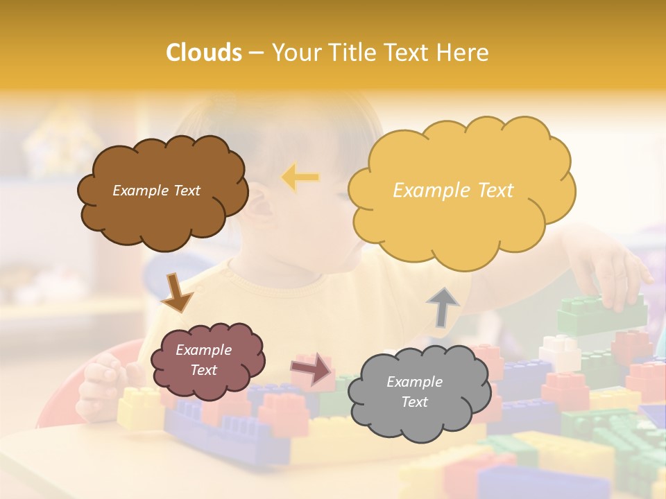 A Little Girl Playing With Legos At A Table PowerPoint Template