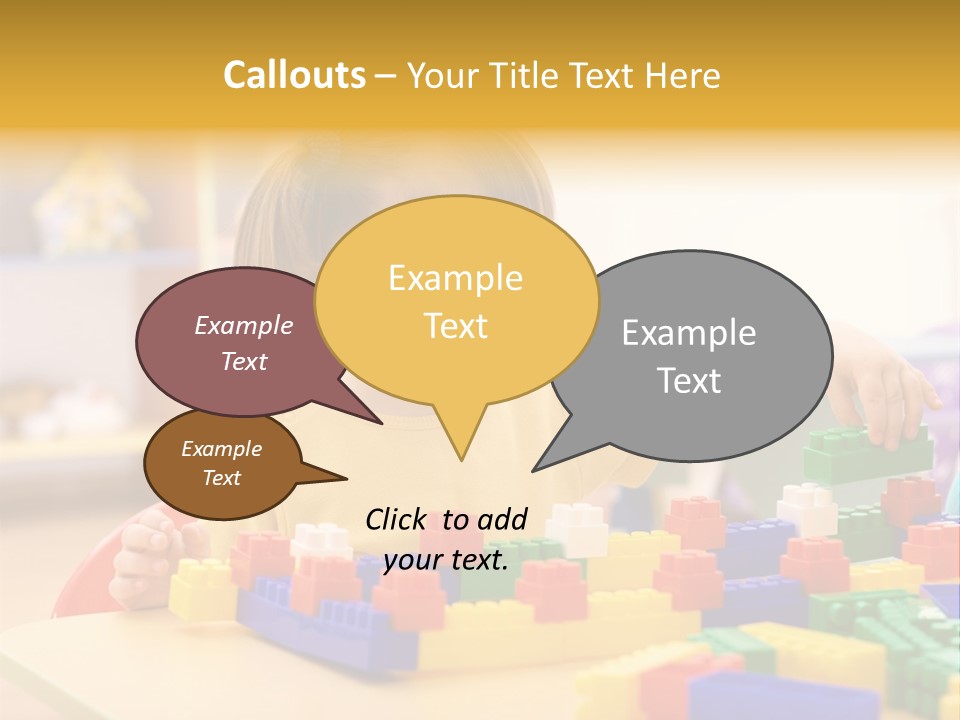 A Little Girl Playing With Legos At A Table PowerPoint Template