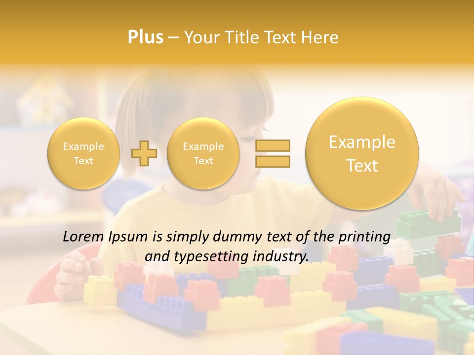 A Little Girl Playing With Legos At A Table PowerPoint Template