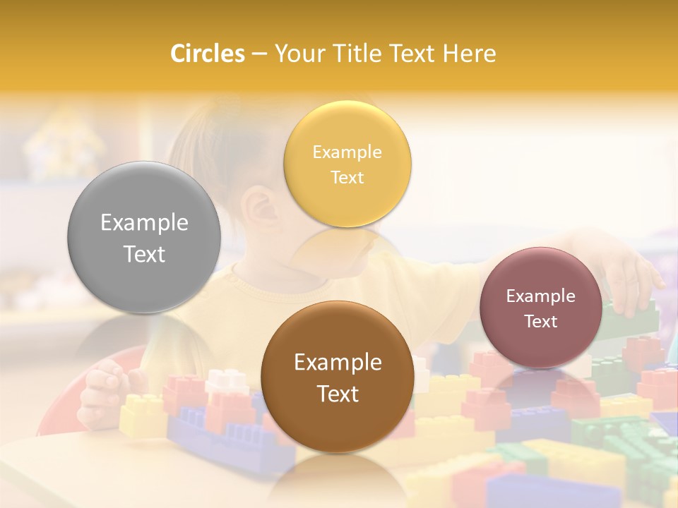 A Little Girl Playing With Legos At A Table PowerPoint Template