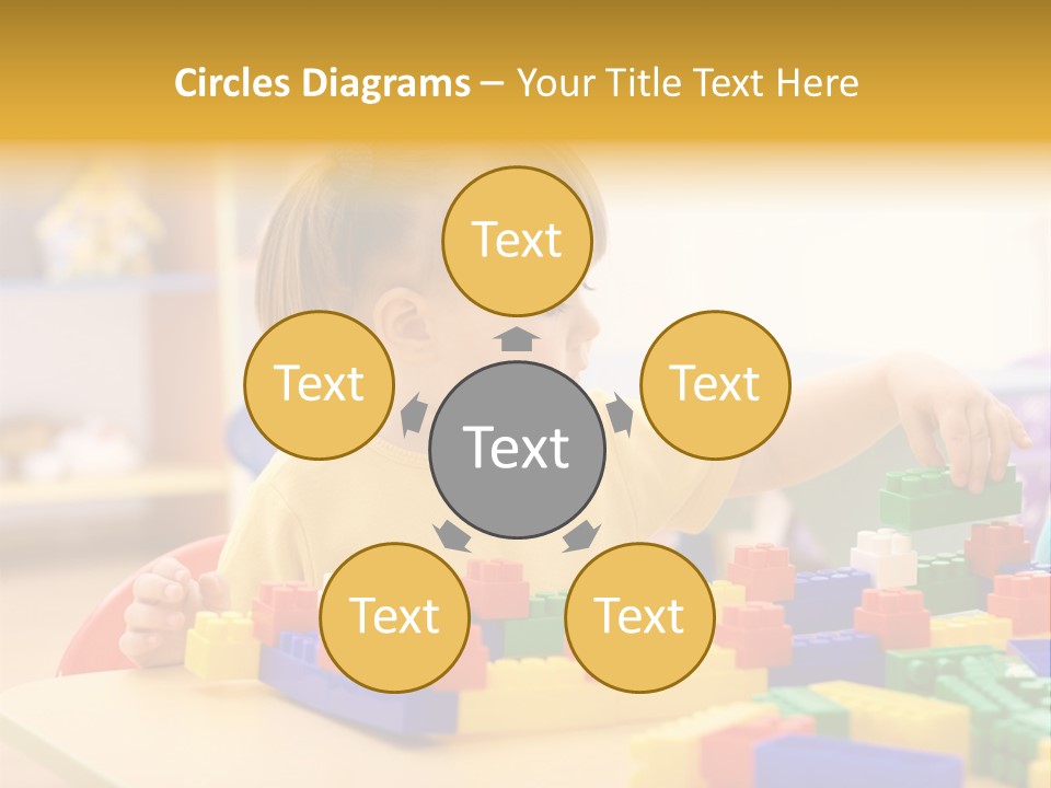 A Little Girl Playing With Legos At A Table PowerPoint Template