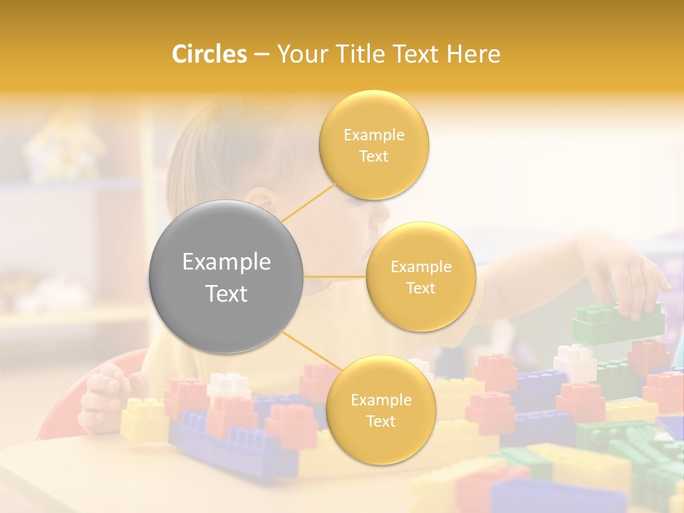 A Little Girl Playing With Legos At A Table PowerPoint Template