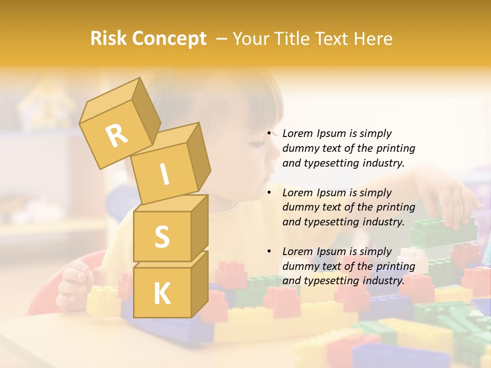 A Little Girl Playing With Legos At A Table PowerPoint Template