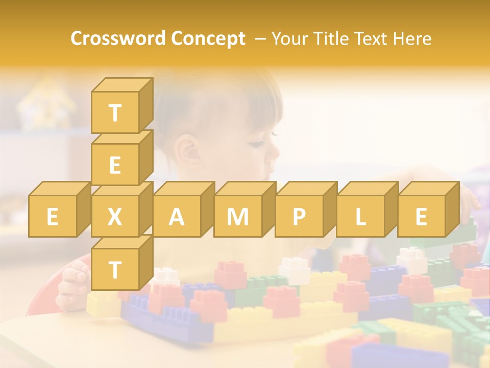 A Little Girl Playing With Legos At A Table PowerPoint Template