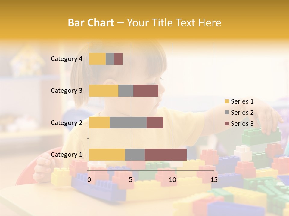 A Little Girl Playing With Legos At A Table PowerPoint Template