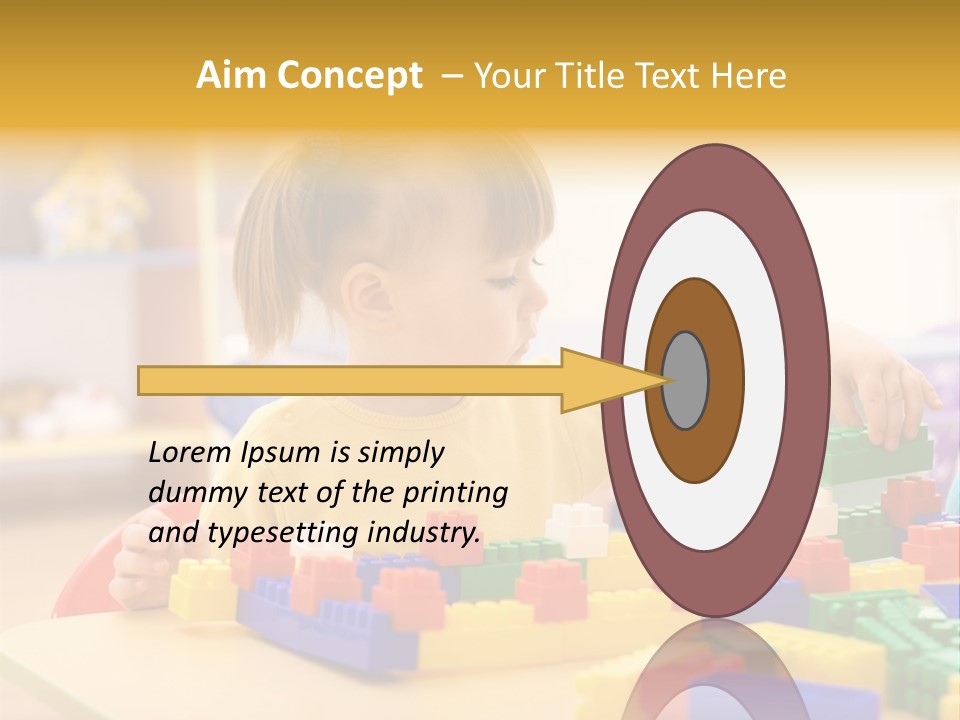 A Little Girl Playing With Legos At A Table PowerPoint Template