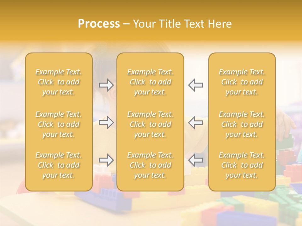 A Little Girl Playing With Legos At A Table PowerPoint Template