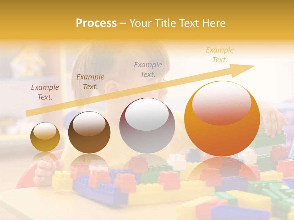 A Little Girl Playing With Legos At A Table PowerPoint Template