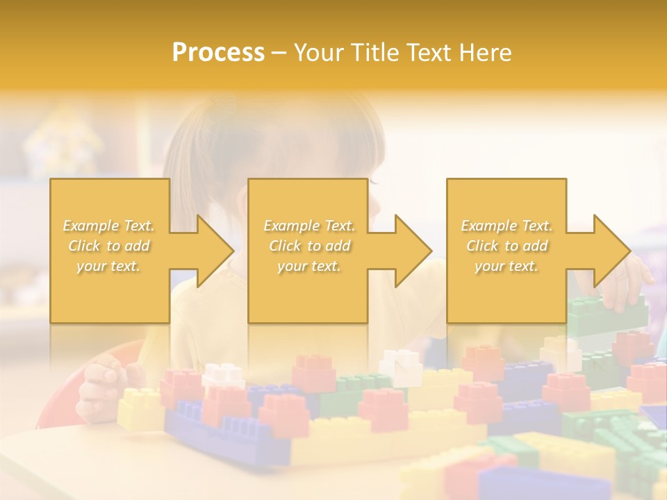 A Little Girl Playing With Legos At A Table PowerPoint Template