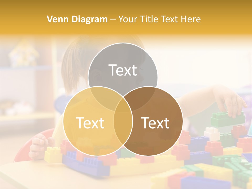 A Little Girl Playing With Legos At A Table PowerPoint Template