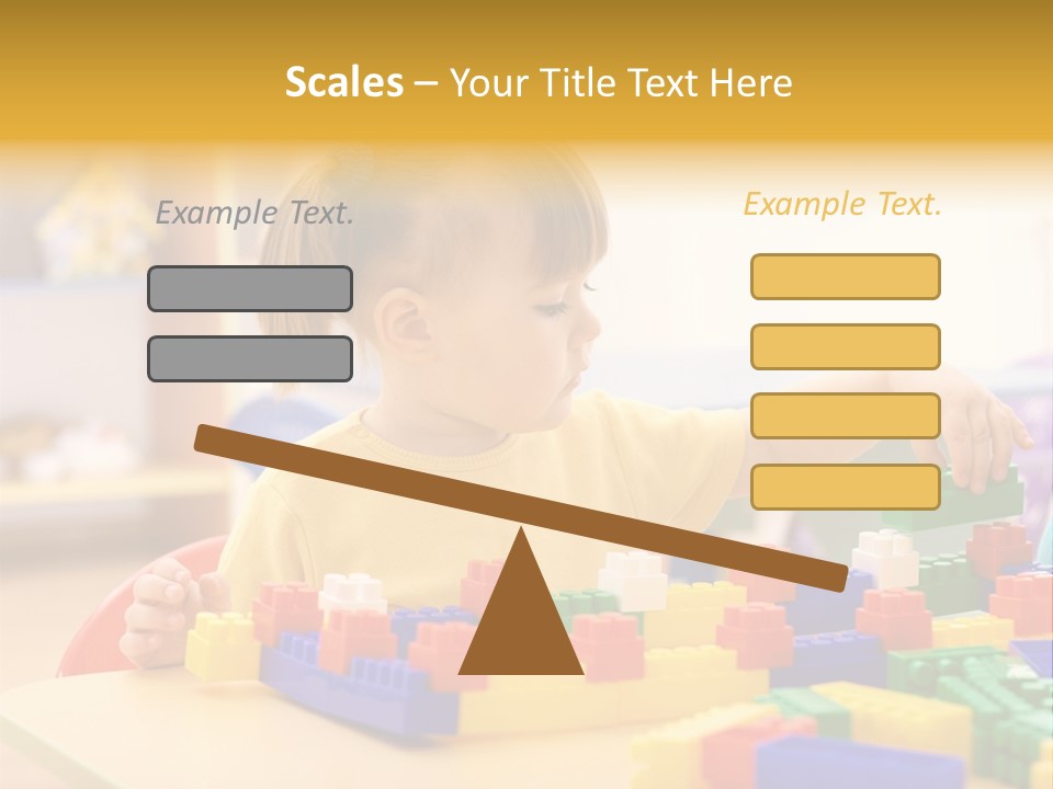 A Little Girl Playing With Legos At A Table PowerPoint Template