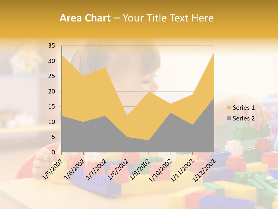 A Little Girl Playing With Legos At A Table PowerPoint Template