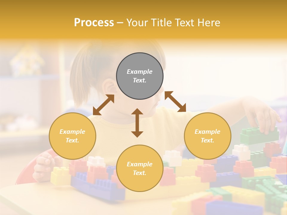 A Little Girl Playing With Legos At A Table PowerPoint Template