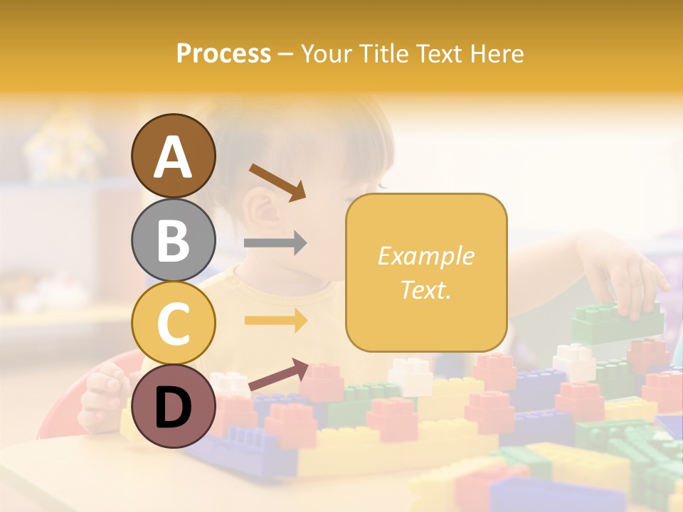 A Little Girl Playing With Legos At A Table PowerPoint Template