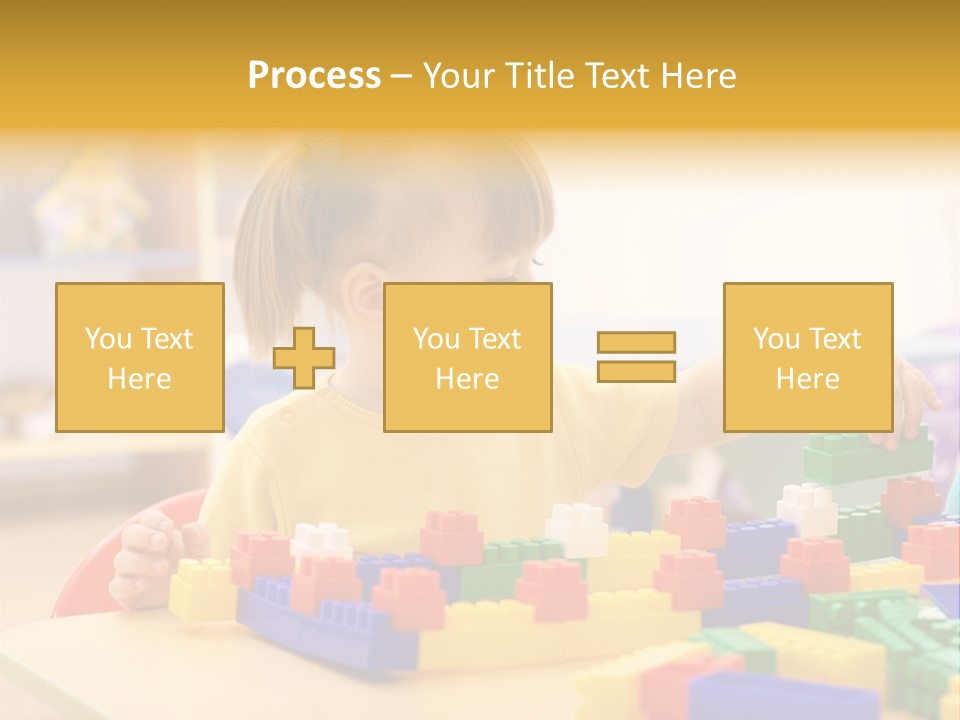 A Little Girl Playing With Legos At A Table PowerPoint Template