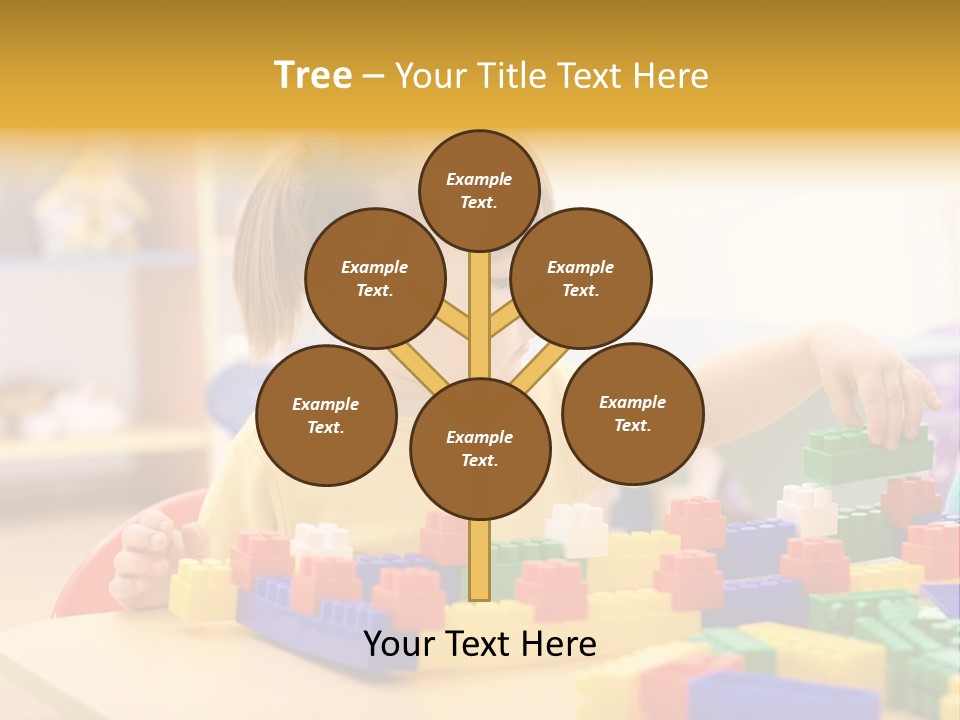 A Little Girl Playing With Legos At A Table PowerPoint Template