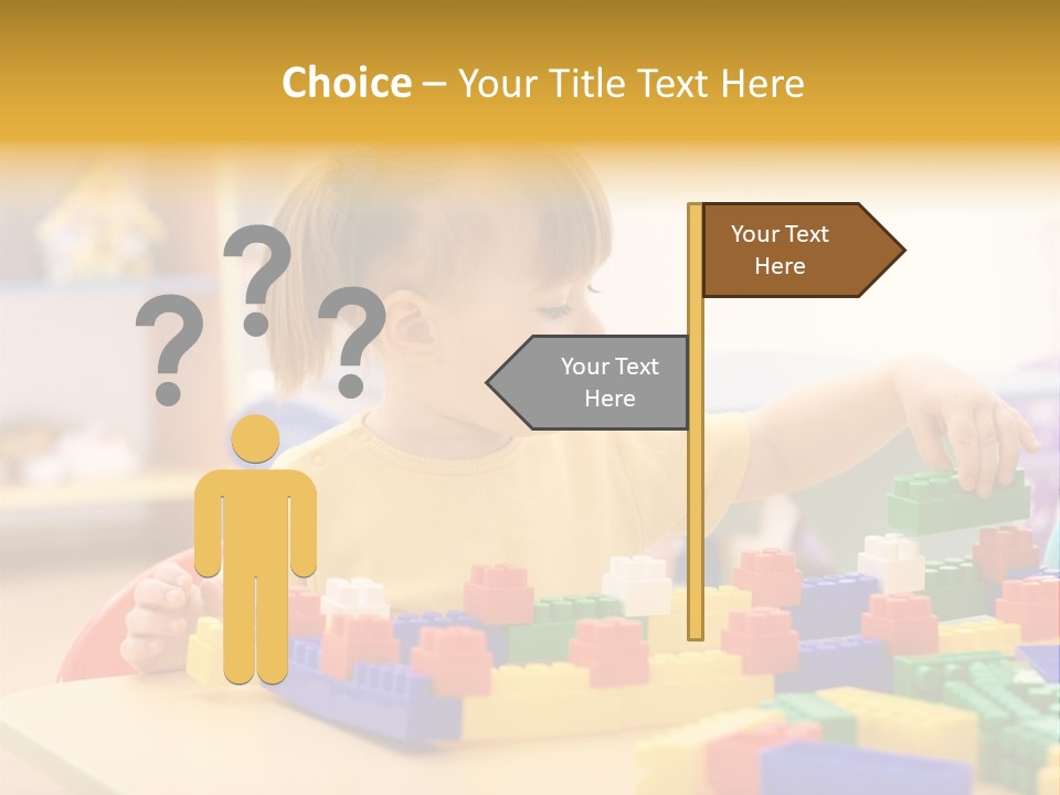 A Little Girl Playing With Legos At A Table PowerPoint Template