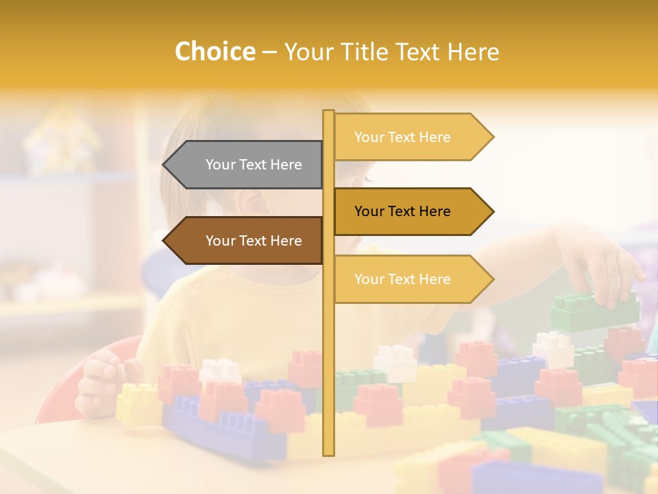 A Little Girl Playing With Legos At A Table PowerPoint Template