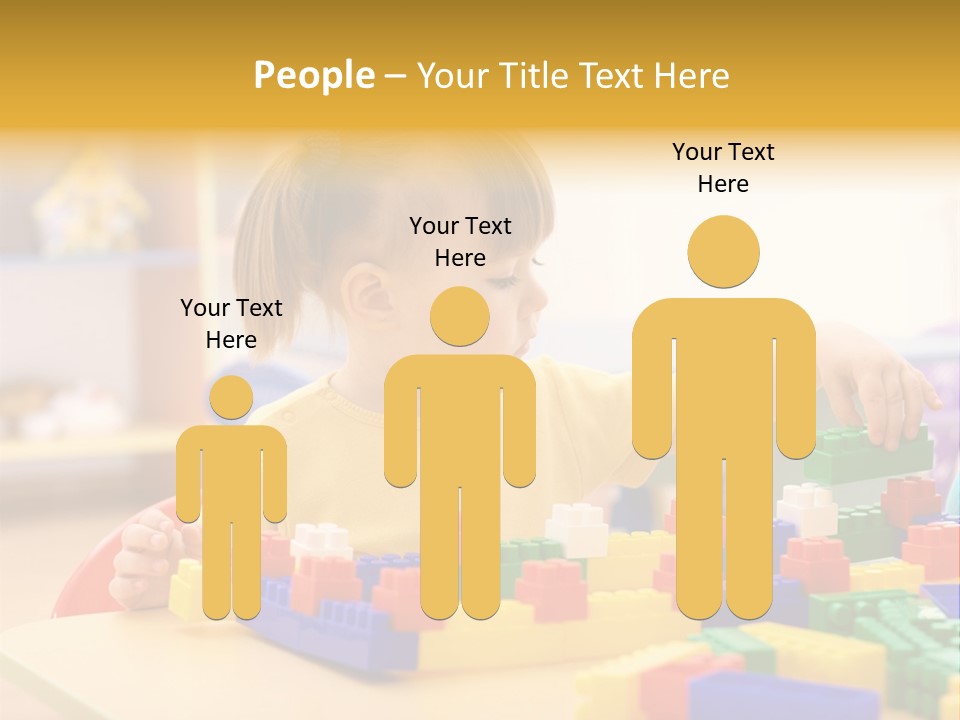 A Little Girl Playing With Legos At A Table PowerPoint Template