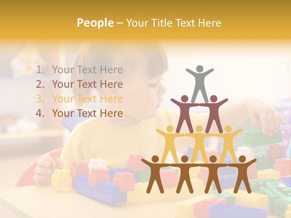 A Little Girl Playing With Legos At A Table PowerPoint Template