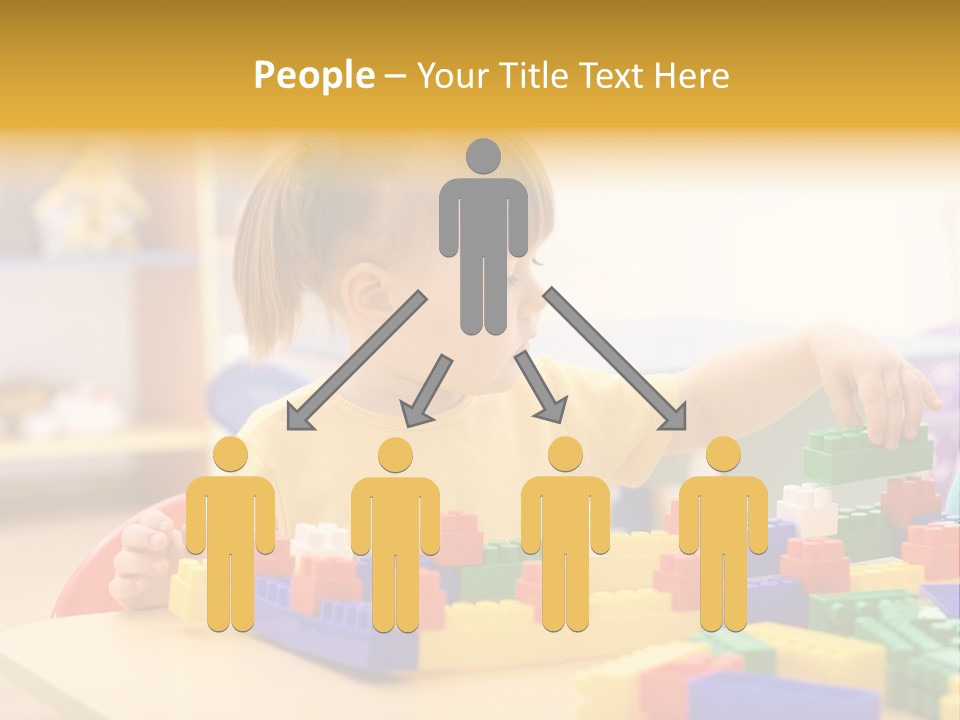 A Little Girl Playing With Legos At A Table PowerPoint Template