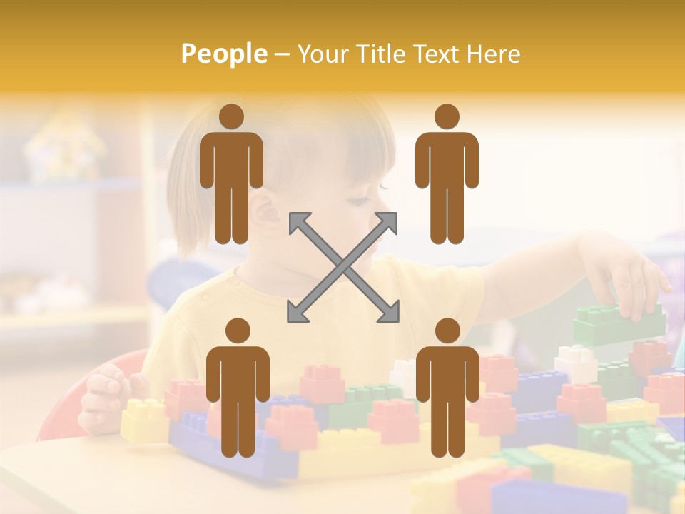 A Little Girl Playing With Legos At A Table PowerPoint Template