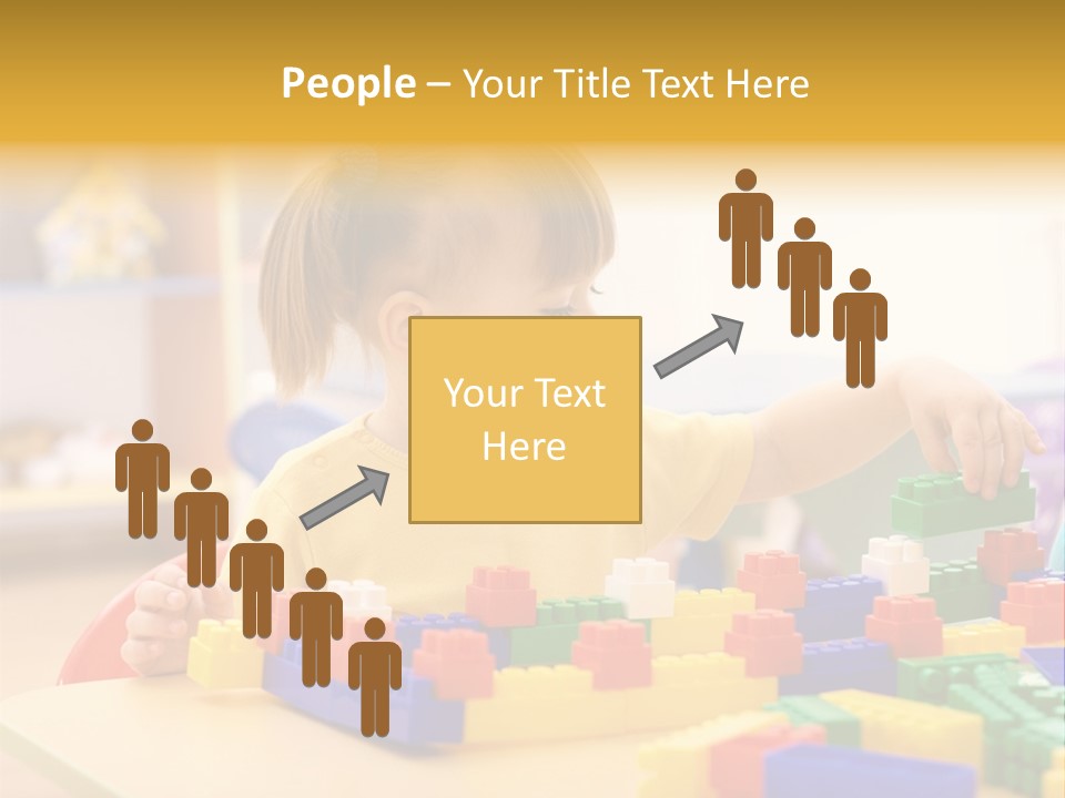 A Little Girl Playing With Legos At A Table PowerPoint Template