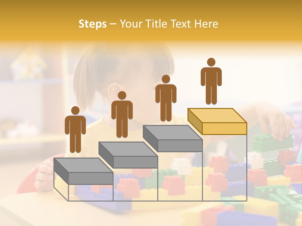 A Little Girl Playing With Legos At A Table PowerPoint Template