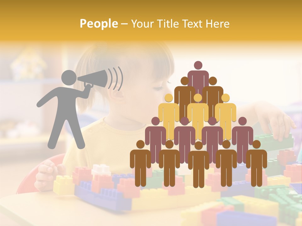 A Little Girl Playing With Legos At A Table PowerPoint Template