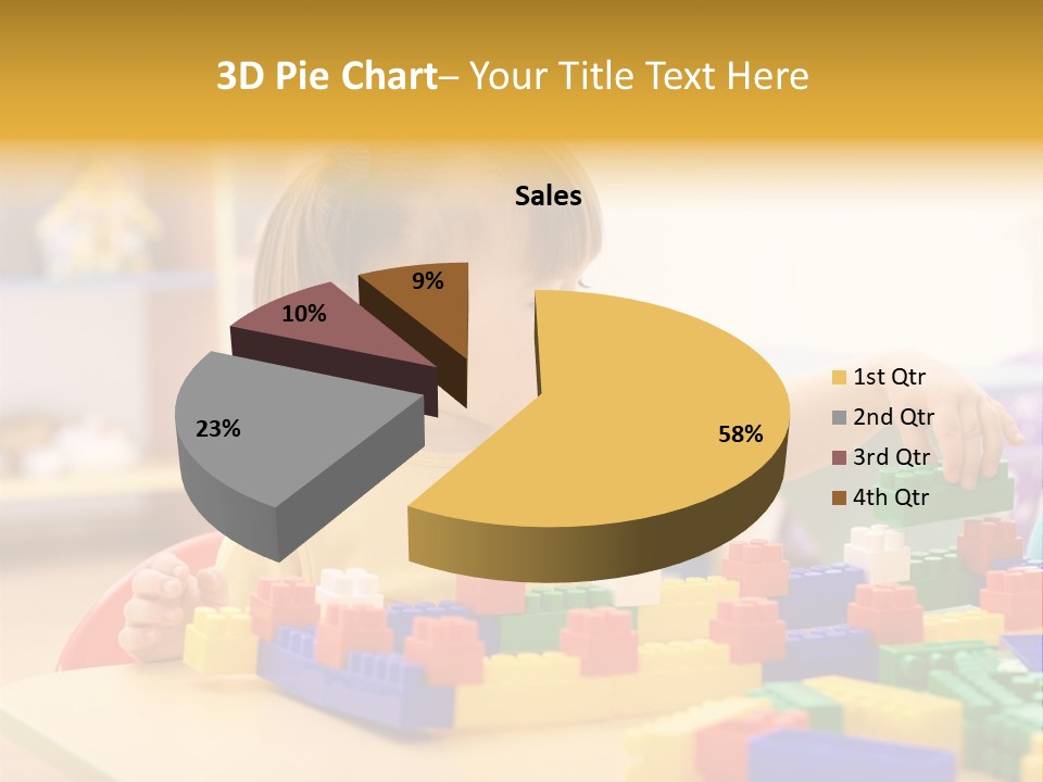 A Little Girl Playing With Legos At A Table PowerPoint Template