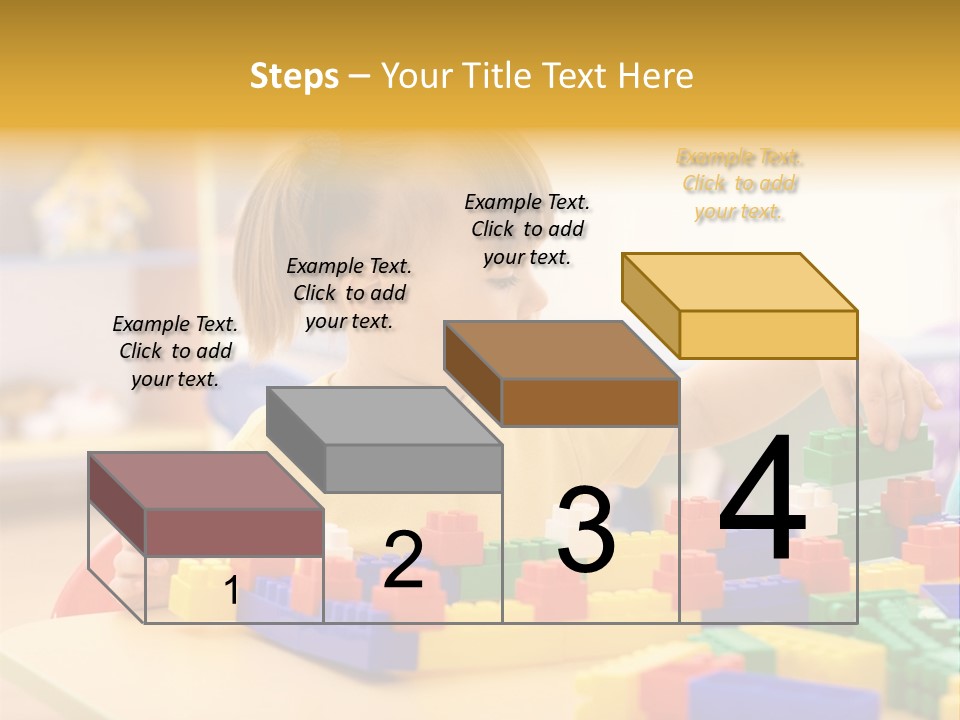 A Little Girl Playing With Legos At A Table PowerPoint Template