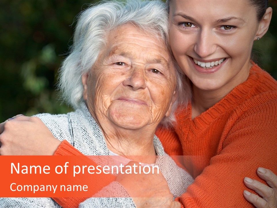 A Woman Hugging A Woman With A Smile On Her Face PowerPoint Template