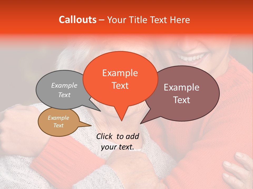 A Woman Hugging A Woman With A Smile On Her Face PowerPoint Template