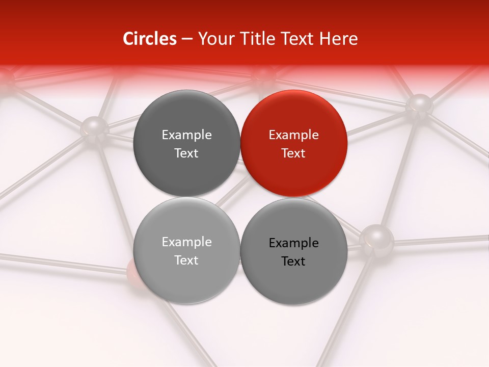 A Red Button On A White Background With Lines And Dots PowerPoint Template