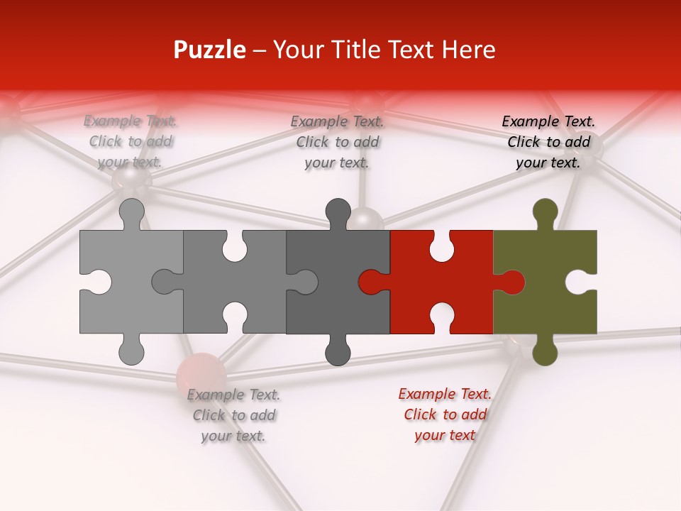 A Red Button On A White Background With Lines And Dots PowerPoint Template