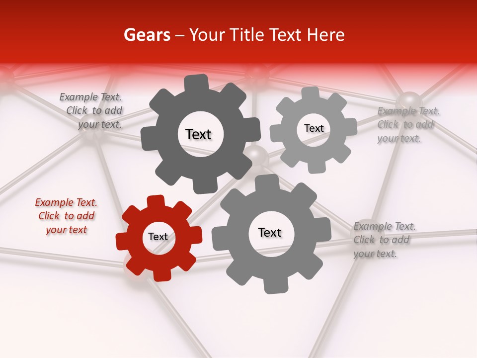 A Red Button On A White Background With Lines And Dots PowerPoint Template