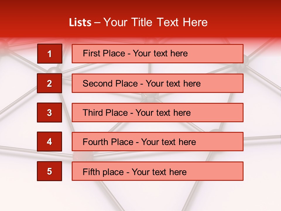A Red Button On A White Background With Lines And Dots PowerPoint Template